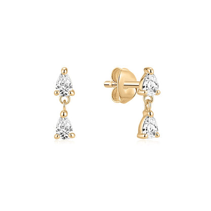 The Elara Double Diamond Pear Drop Studs