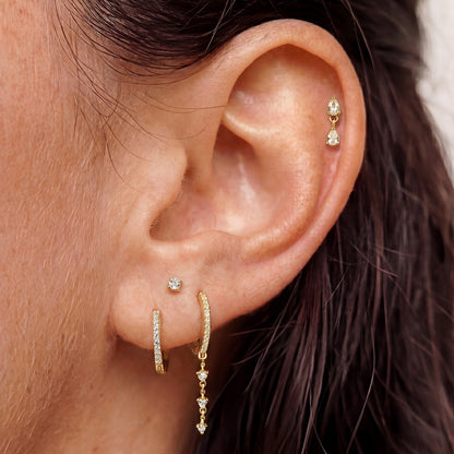 The Elara Double Diamond Pear Drop Studs