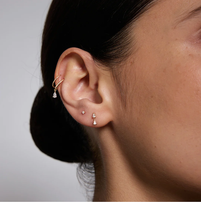 The Elara Double Diamond Pear Drop Studs